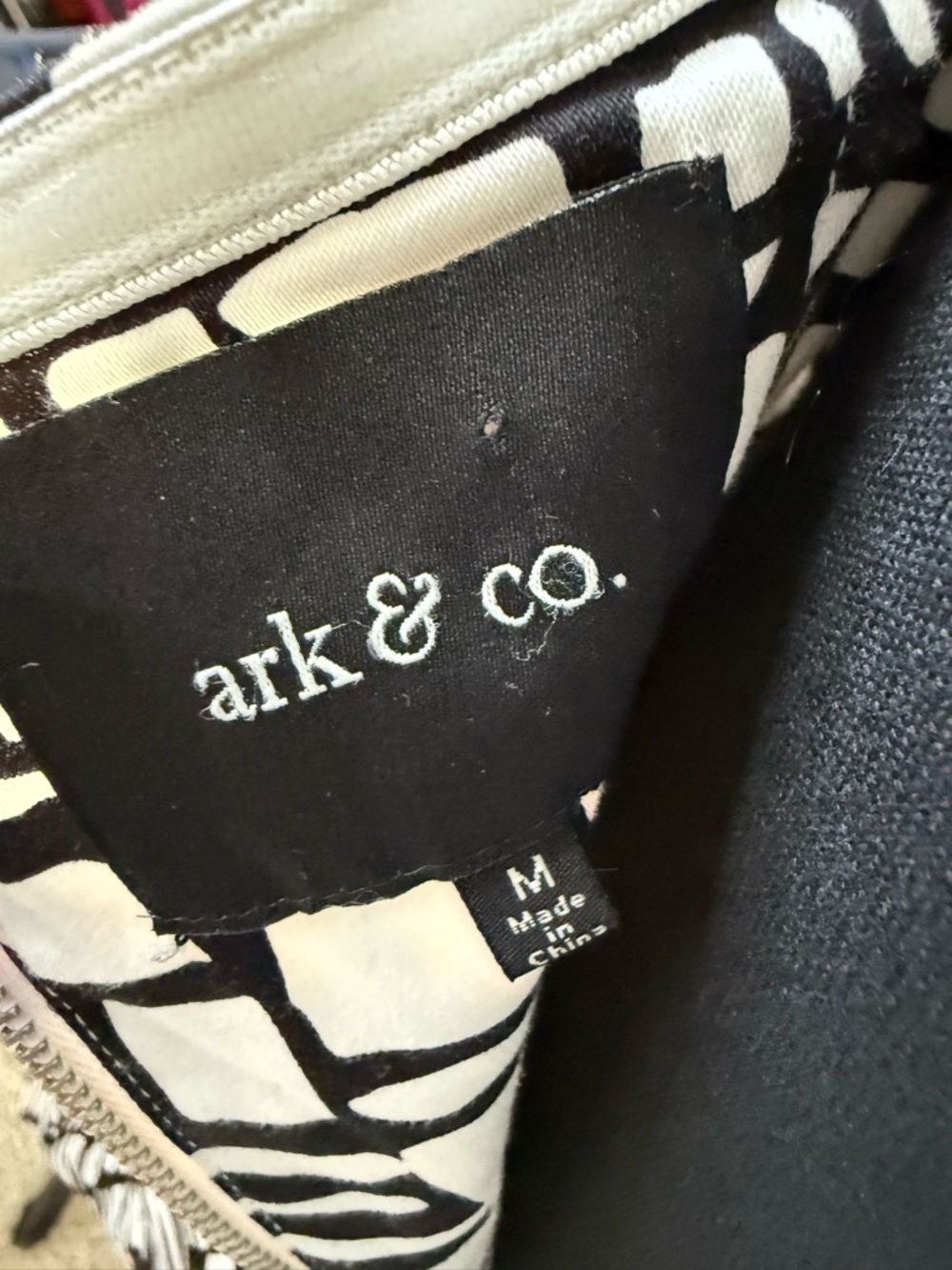 Ark & Co Strapless Cocktail Dress Black White Graphic Print Size M - Picture 5 of 8